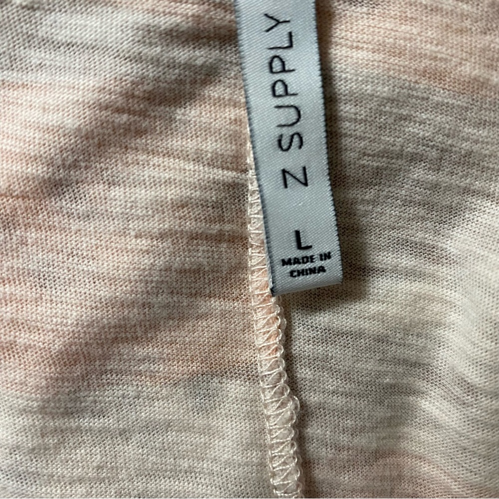 Z SUPPLY TOP TEE SHIRT SHORT SLEEVE PINK TAN CAMOUFLAGE COTTON CREWNECK SIZE L - Picture 9 of 11